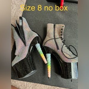 7inch glitter unicorn Pleaser bootie